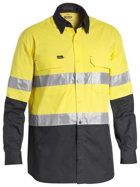 Bisley BS6415T- X-Airflow HiVis Taped Ripstop Shirt - Click Image to Close